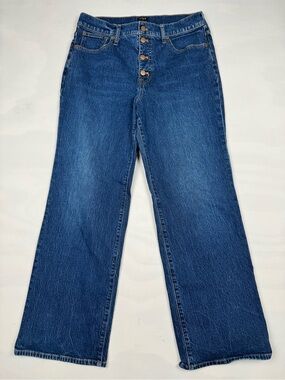 J.Crew Full Length Slim Wide-Leg Blue Jeans Women’s 30 Button Fly Closure